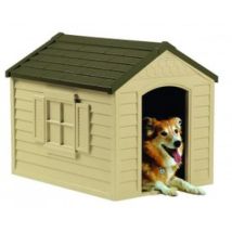 Caseta de perro de resina para jardín – 890 mm x 690 mm x 750 mm – Duradera y fácil de limpiar – Suncast
