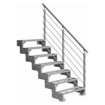 Dolle Außentreppe Gardentop 126-154cm Geschosshöhe Mit Einlegerahmen 100cm Breit Mit Prova-geländer