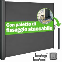 Casaria Tenda Da Sole Laterale Nosara 160/180 X 300cm Estensibile Avvolgibile Balcone Giardino Oscurante Idrorepellente Frangivista Terrazzo Antracite