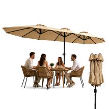 Ombrellone Da Giardino Ovale Xxl 400x200 In Acciaio Al Carbonio E Telone In Poliestere - Altezza 2,75m (base Non Inclusa)