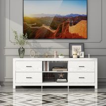 Fufu&Gaga – Meuble TV 180 x 40 x 65 cm – 4 tiroirs – MDF – Couleur érable – Installation facile