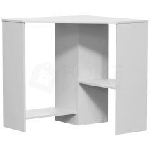 Home Discount - Hetton Eck-computertisch, 2 Regale, Pc Arbeitsplatz, Stauraum, Home Office Tisch, Weiß