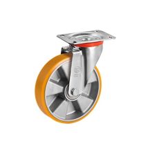 Roue en polyuréthane – 100 mm – Capacité de charge 107 kg – Support pivotant – TELLURE