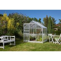 Gewächshaus Vitavia Comet 3800,aluminium Eloxiert+waben-polycarbonat 4mm, 195x195xh197cm Von Ezooza