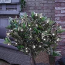 Festive Lights - 5m Solar Power Outdoor Led Fairy Lights Green Cable White Garden Indoor Décor