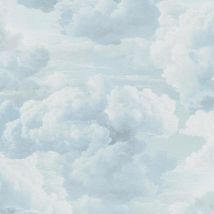 Livingwalls - Blue White Metropolis Painted Cloud Wallpaper Textured Paste The Wall Vinyl