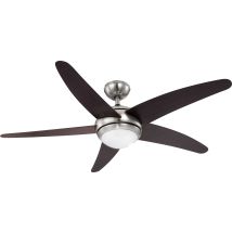 GLOBO – Fabiola Ceiling Fan – Matt Nickel Housing, Wenge Blades, Remote Control, 3 Speeds, 80W Lighting – 132 cm Diameter
