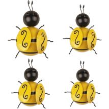 Einemgeld - 4 Stück Metall-bienen-wanddekoration, Bienen-wandkunst Für Den Außenbereich, Garten, Rasen, Zäune, Dekor, Büro, Schlafzimmer, Wohnzimmer, 