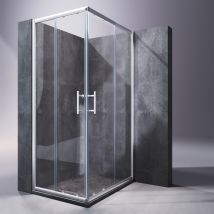 Cabina Doccia Cabina Doccia 100x70cm Ingresso Angolare Doppia Porta Scorrevole Vero Vetro - Sonni
