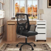 Klihome - Bürostuhl Ergonomisch, Drehstuhl Chefsessel Mit Faltbarer Rückenlehne, Drehbar Und Höhenverstellbar, Computerstuhl Mit 360° Schwenkbaren 
