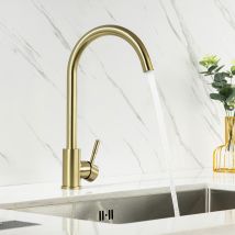 Hochdruck Küchenarmatur Gold 360° Drehbar, Hochdruck Wasserhahn Küche Aus Edelstahl Sus304, Spültischarmatur Einhebelmischer Mit Hoher Auslauf, U-form