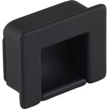 Pamar Muschelgriff Nera, Möbelgriff Schubladengriff Einlassgriff + Einfache Montage, Zinkdruckguss Schwarz Matt, Breite 44 Mm, Höhe 35 Mm, 
