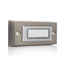 Byron - Haustürklingel Aufputz, Namensschild, Klingeltaster Metall Gebürstet Breite 8cm