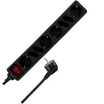 Rev Ritter 0512344555 - Ciabatta Con 4+4 Ingressi E Spina Con Sicurezza Bambini, 1,4 M, Nero
