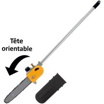 Élément élagueuse pour multifonction 4 en 1 – Tête orientable 0° à 90° – Guide tronçonneuse Oregon 26 cm – Compatible GT ELEC