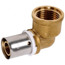 Sanitaire Distribution – Giunto a 90° per crimpatura – Femmina fissa 20x27 – Raccord multicouche