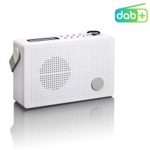 Tragbares Dab+/fm-radio Mit Wecker, Weiß, Batteriebetrieben