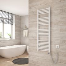 Heilmetz - Badheizkörper Elektrisch Handtuchwärmer Mit Digitalem Thermostat Mit Timer-funktion Gerade Handtuchtrockner 120x40cm Weiß 500w