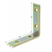 Inglete extra stark 905 K2 – Acero crudo – Galvanizado amarillo – Grosor 5,00 mm