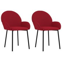 Sillas De Comedor 2 Unidades Terciopelo Rojo Tinto Vidaxl