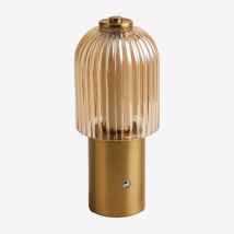 Sklum - Lámpara De Mesa Led Inalámbrica Para Exterior En Hierro Y Cristal Neristan