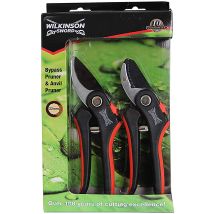 Wilkinson Sword - Bypass & Anvil Pruner Secateurs Twin Pack Gardening Set