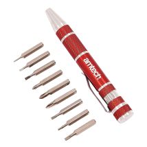 9-In-1 Screwdriver Bit Set – Aluminium Driver with Magnetic Head – 9 Chrome Vanadium Steel Bits – Ideal for Small Electronics, Glasses, Jewellery