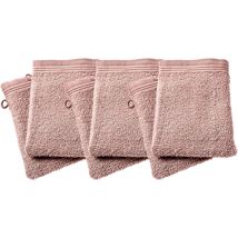 Lot De 6 Gants De Toilette Éponge "spa" 15 X 21 Cm / 400 Gr/m² - "spa" Vieux Rose