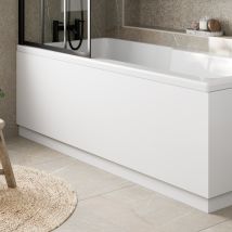 Aquari - Modern Bathroom 1800mm Front Bath Panel 18mm Mdf White Gloss Plinth Easy Cut