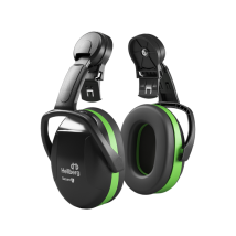 Cuffie per casco protezione acustica livello 1 – 75-90 dB – 250 g – Colore nero-verde – Hellberg