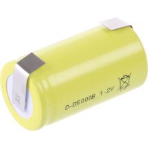 D5000b Batteria Ricaricabile Speciale Torcia (d) Linguette A Saldare A U, Flat Top Nicd 1.2 V 5000 Mah - Mexcel