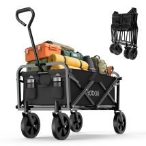 Carretto A Mano Pieghevole, Max 100 Kg, Tessuto Impermeabile Nero, Carrello Spiaggia - Toboli