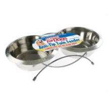 Classic – Twin Feed & Dishes – 1.9L Capacity – Anti-Tip Design – Stainless Steel – Elevated Feeding Bowls