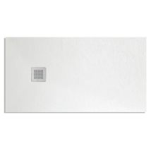 Piatto Doccia Rettangolare In Marmoresina Bianco Modello Stone Free H2,8 Cm 80x120 Barbottina