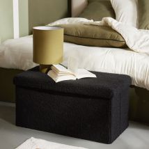 Banc Coffre Pliable Bouclette "teddy Matcha" La Factory - Teddy Matcha Fusain - Teddy Matcha Fusain -