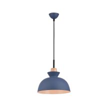 Larissa Lighting - Lampadario A Sospensione Zambelis Colore Blu E Decorazione In Legno
