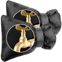 Lot De 2 Housses De Robinet D'Extérieur Épaisses Contre Le Gel - Isolation Thermique - Pour L'Hiver - Noir 15×21cm 3 Couches De Protection