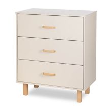 Laura Commode Bébé En Bois De Hêtre 3 Tiroirs Champagne