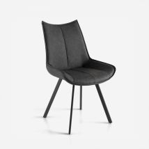 Chaise De Salle À Manger En Similicuir Et Métal Clodia - Noir