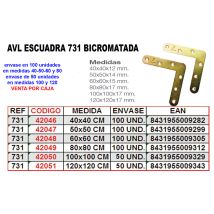 Avl - Escuadra 731- 40x 40 Bicromatada Avwl-252-40 (caja 100 Unidades)
