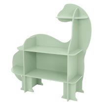 Kinderregal 3 Ebenen, Dinosaurier, Spielzeugregal Holz Mit Offenen Regalen, 110x31x110 Cm, Bücherregal Kinder Wandmontage, Wandregal Für Bücher Und 