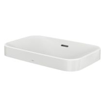 Lavabo sobre encimera TOTO LF angular cerámica blanca – 600 x 380 x 167 mm – sin agujero para grifo – revestimiento Cefiontect
