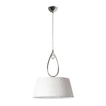Lámpara colgante de metal con pantalla de tela blanca – E27 – 60W – Diseño clásico – Dimensiones: 40x40x52-150 cm