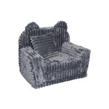 Sillón Infantil - Sofá Cama - Pana - 51x40x41cm - Gris