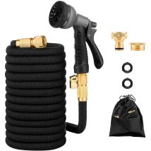 Tubo Da Giardino Estensibile Da 2.5 A 7.5 Metri Raccordi In Ottone Massiccio Tubo Flessibile Per Acqua Valvola Di Arresto E Ugello Multifuzione 8 
