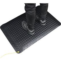 Estera Antifatiga Deckplate Antiestática 900 x 600 mm – PVC – 3.6 kg – Bordes Biselados – Textura Patrón de Lágrima