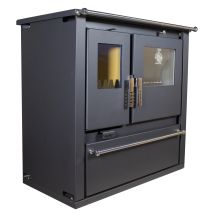 Verso - Holzherd Cs Plus – 7,7 Kw – Metallplatte Oben Und Backfach Aus Edelstahl – Energieklasse A