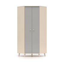Armario De Esquina 2 Puertas Alycia Beige Y Gris