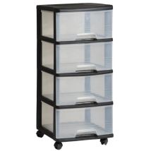 Keter - Curver Vb 771319 Tray Sistema 4 X 20l + Wheels, Plástico, Black, 1.1000000000000001 X 1.1000000000000001 Cm