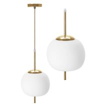 Toolight - Lampada A Sospensione App669-1cp Vetro Sfera Bianco Oro 1-punti Luce E27